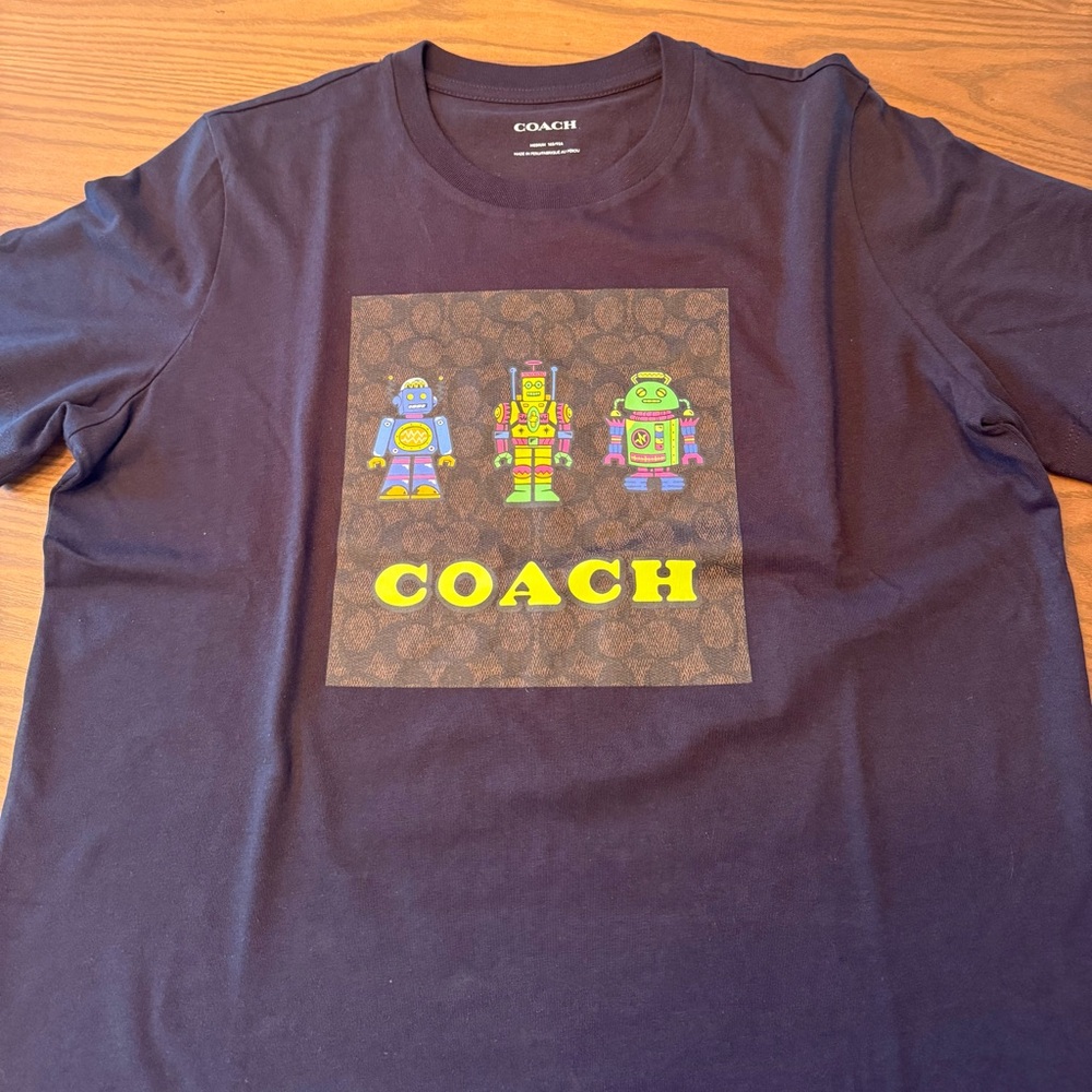 Coach Black Tee with Robot Graphic